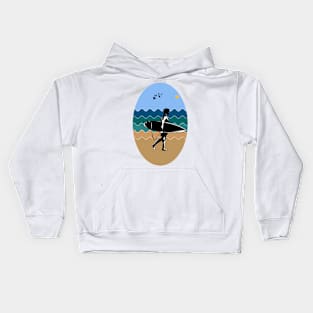 Summer and high surfing Kids Hoodie